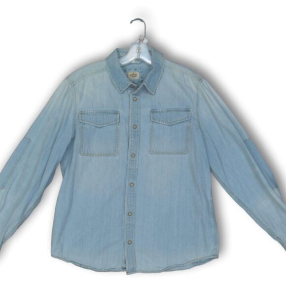 Marine Layer Long Sleeve Classic Denim Shirt Marge (m/l) - Picture 1 of 6